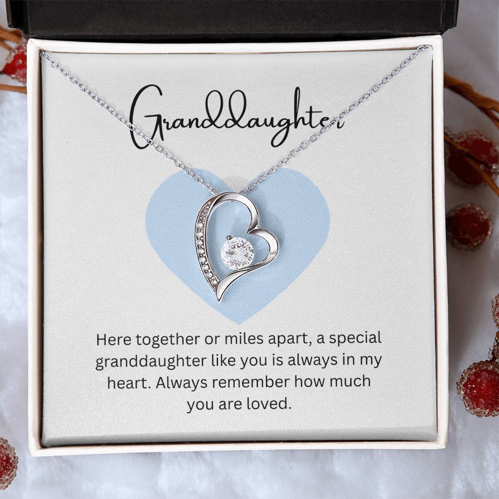 To My Beautiful Granddaughter  – “To One of Life's Most Beautiful Chapters” Forever Love Necklace