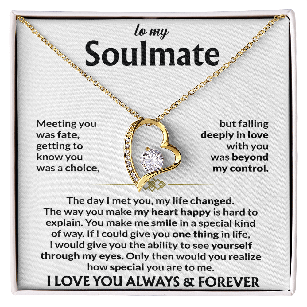 To My Soulmate Heartfelt Gift Necklace