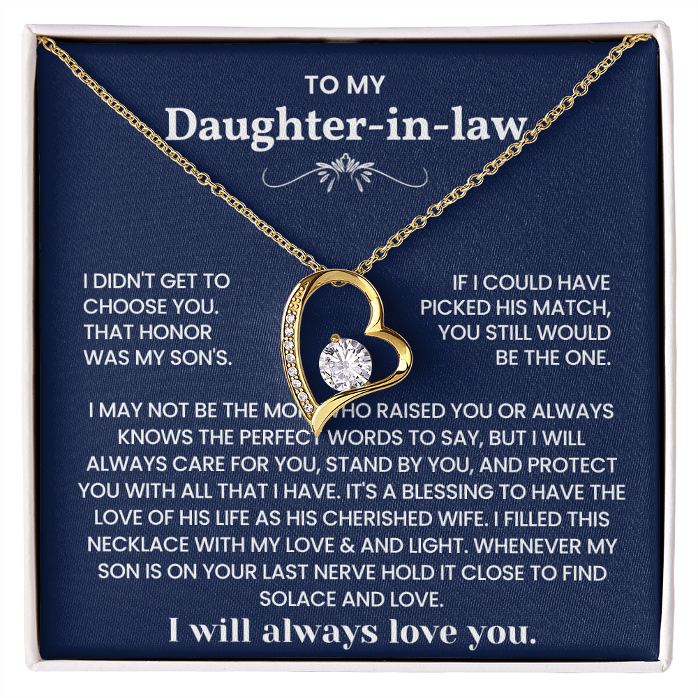To My Daughter-in-Law – “A Blessing in Our Family” Forever Love Necklace