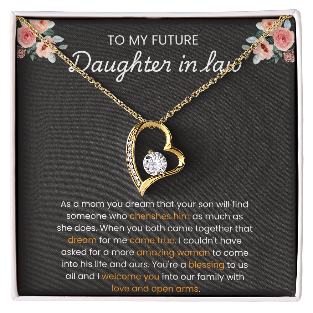 To My Daughter-in-Law – “A Blessing to Our Family” Forever Love Necklace