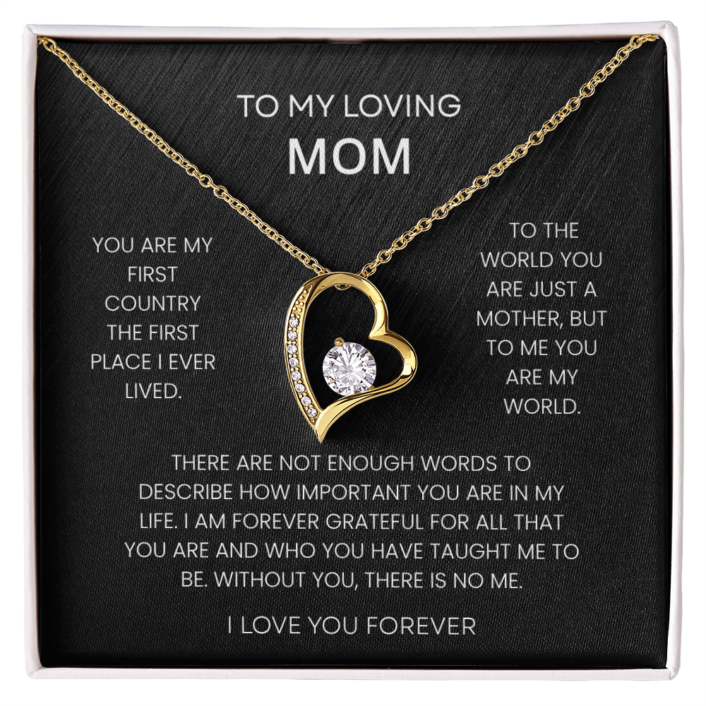 To My Loving Mom – "You Are My World" Forever Love Necklace