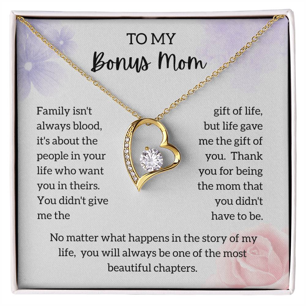 To My Bonus Mom - "My Most Beautiful Chapter" Forever Love Necklace