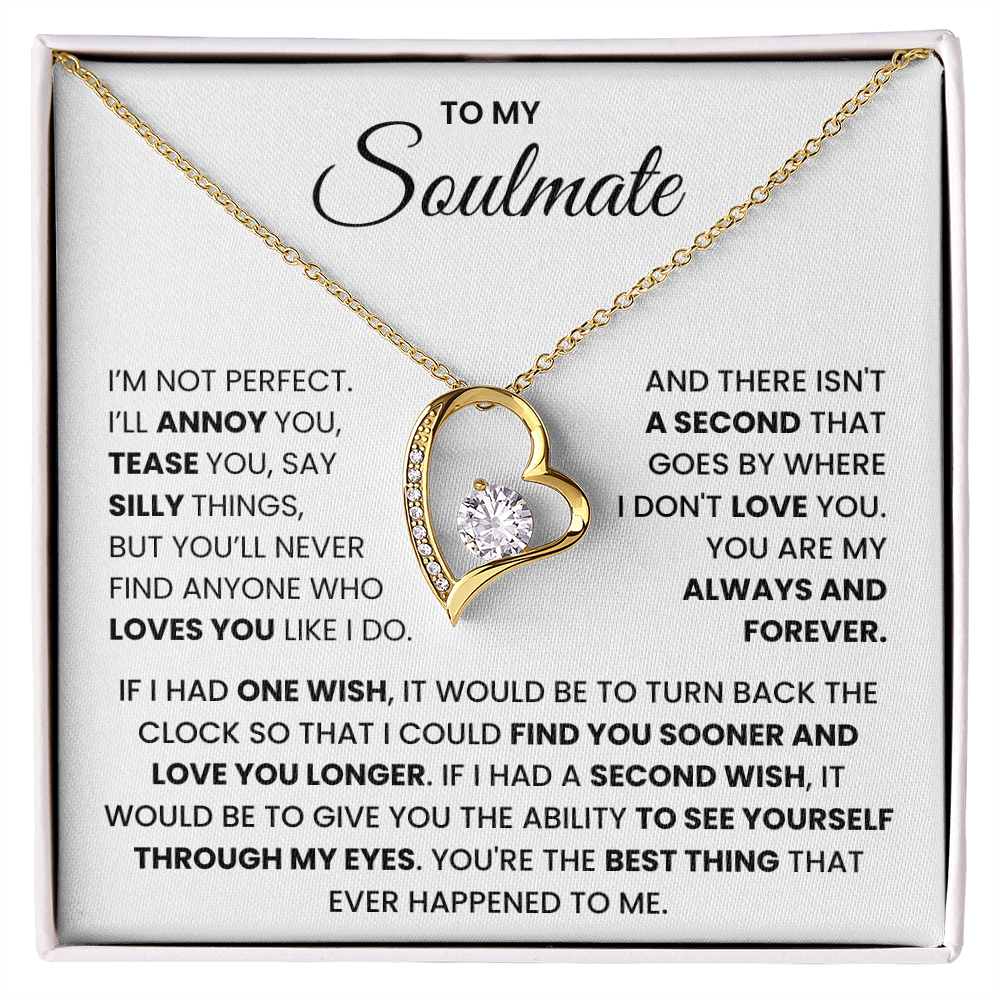 To My Soulmate - "You Are My Best Thing" Forever Love Necklace
