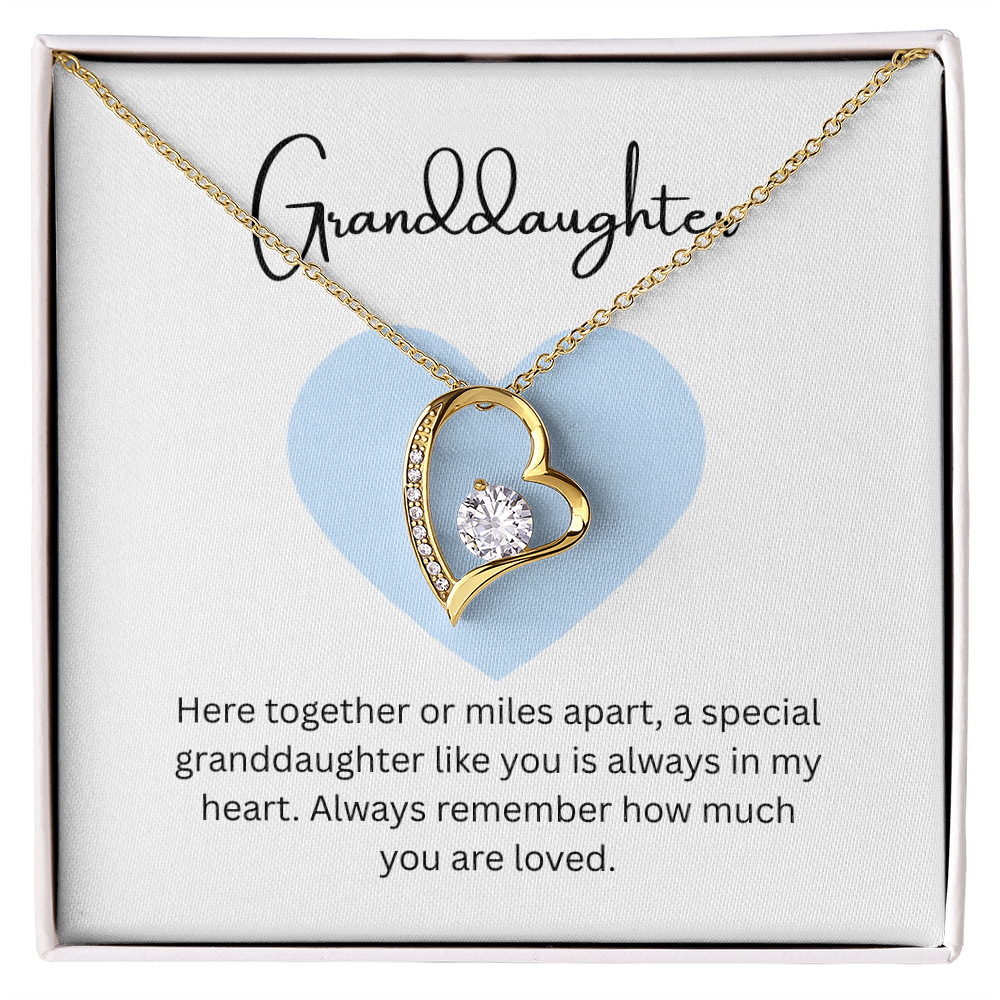 To My Beautiful Granddaughter  – “To One of Life's Most Beautiful Chapters” Forever Love Necklace