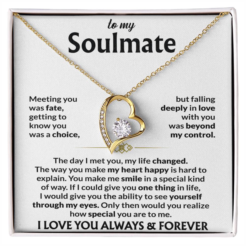 To My Soulmate - "Meeting You Was My Fate" Forever Love Necklace
