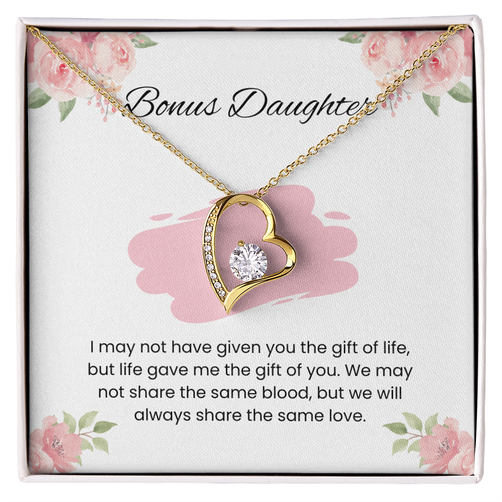 To My Bonus Daughter – “Gift of Love” Forever Love Necklace