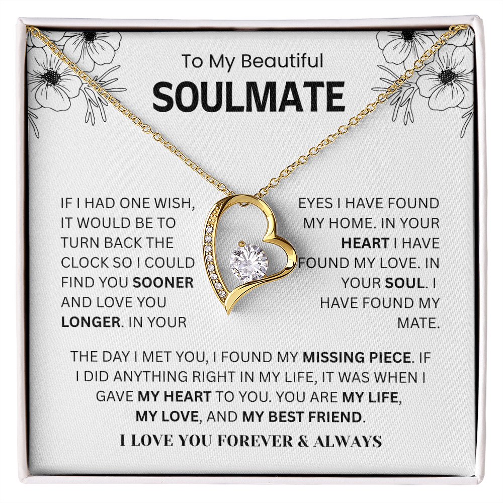 To My Soulmate – “You Are My Missing Piece” Forever Love Necklace