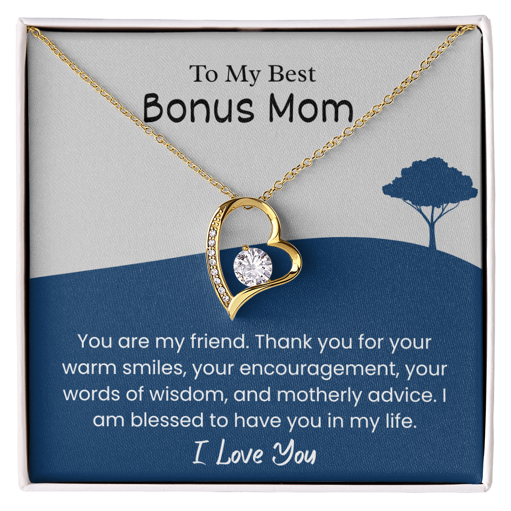 To My Bonus Mom – "Blessed to Have You" Forever Love Necklace