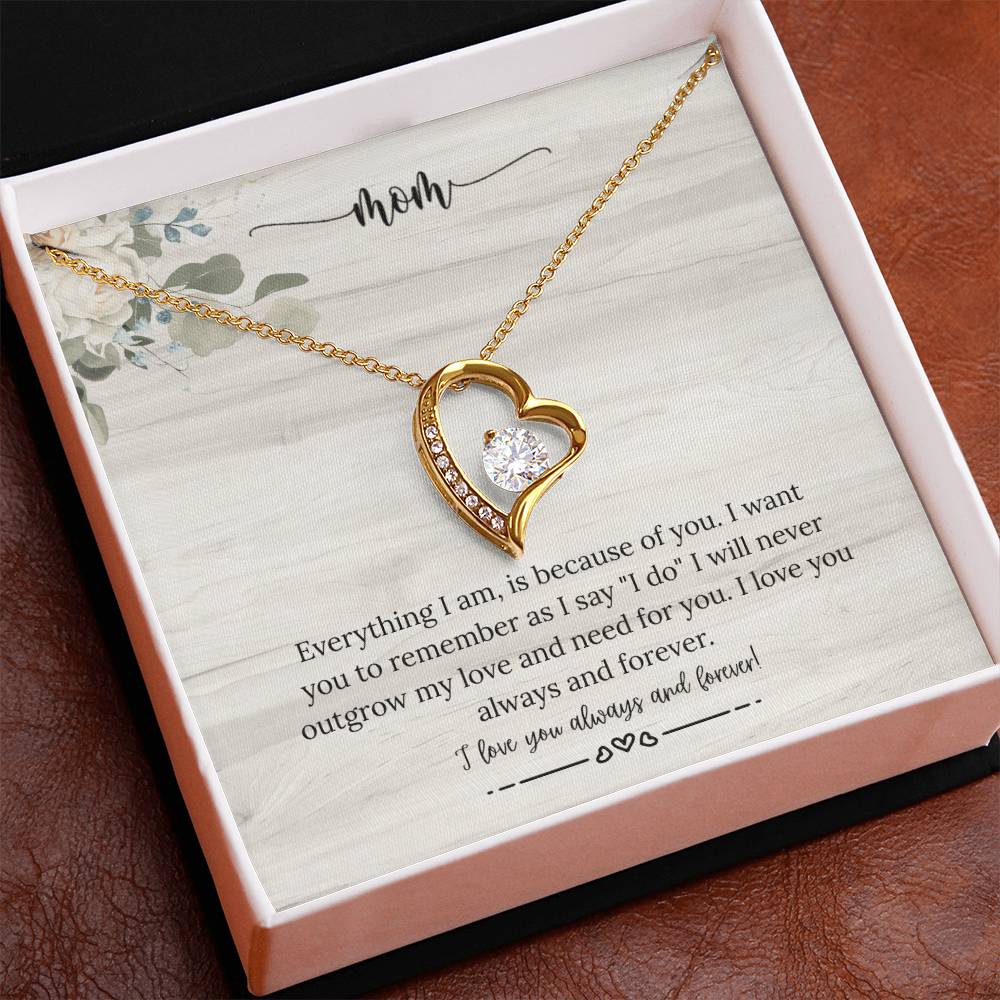 To My Mom - "A Forever Bond on My Wedding Day" Forever Love Necklace