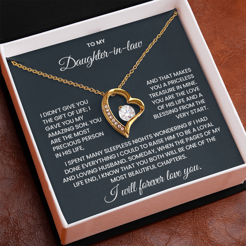 To My Daughter-in-law – “A Priceless Treasure” Forever Love Necklace