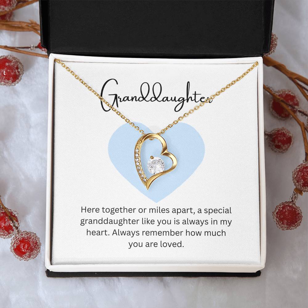To My Beautiful Granddaughter  – “To One of Life's Most Beautiful Chapters” Forever Love Necklace