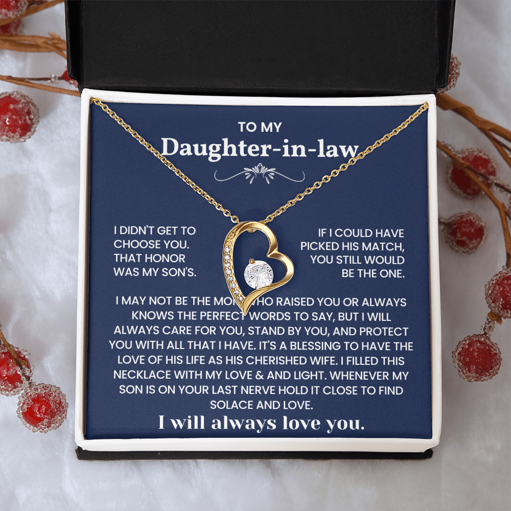 To My Daughter-in-Law – “A Blessing in Our Family” Forever Love Necklace