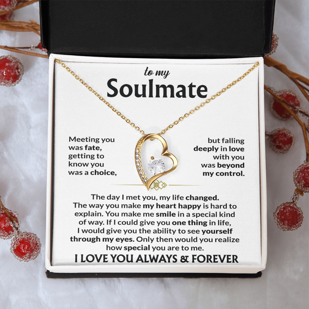 To My Soulmate Heartfelt Gift Necklace