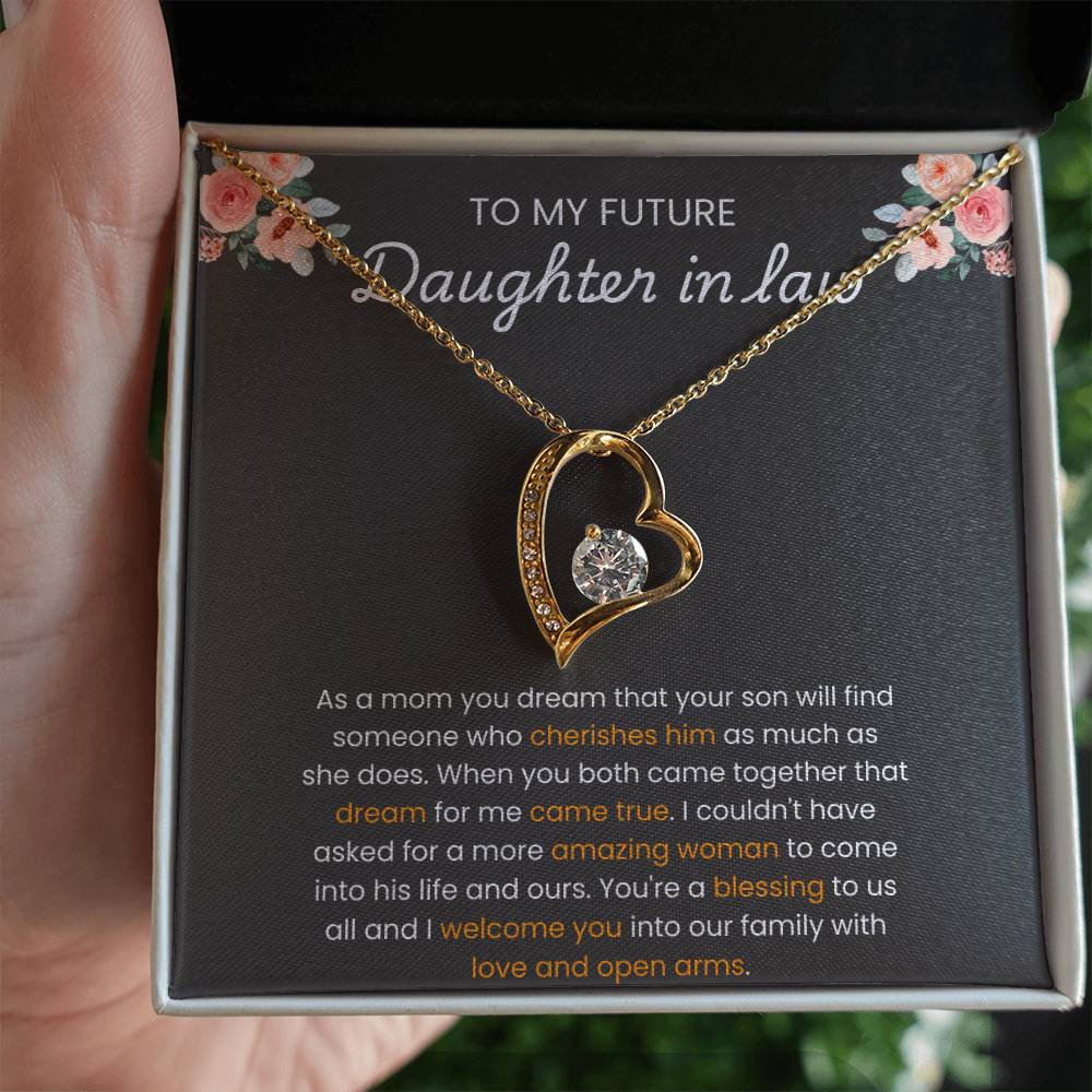 To My Daughter-in-Law – “A Blessing to Our Family” Forever Love Necklace