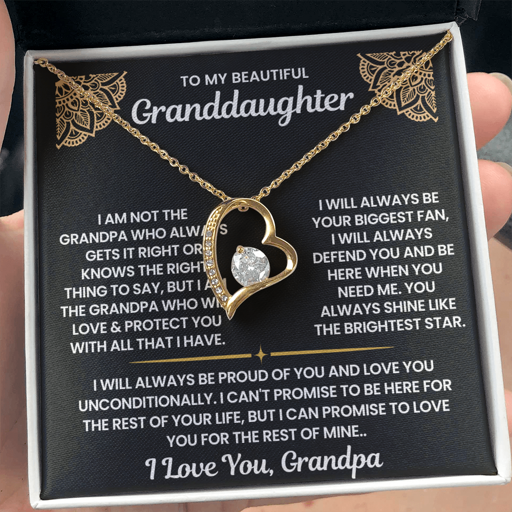 To My Granddaughter-"I Will Always Defend You" Forever Love Necklace