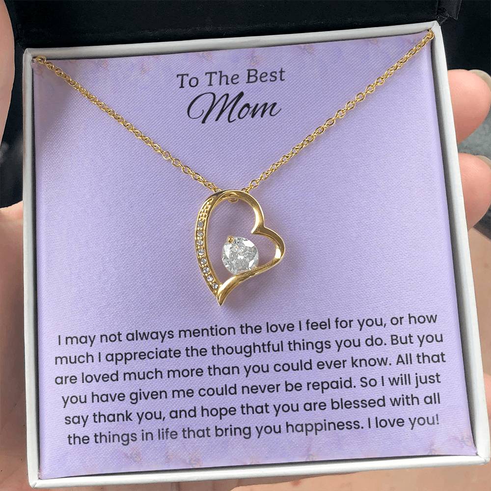 To My Mom - "Forever Grateful for Your Love" Forever Love Necklace