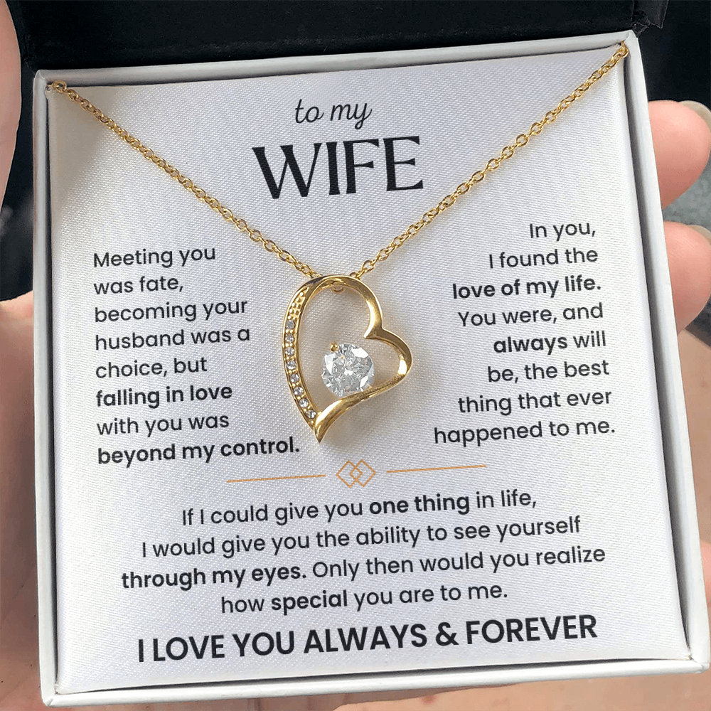 To My Wife – "Meeting you was fate" Forever Love Necklace